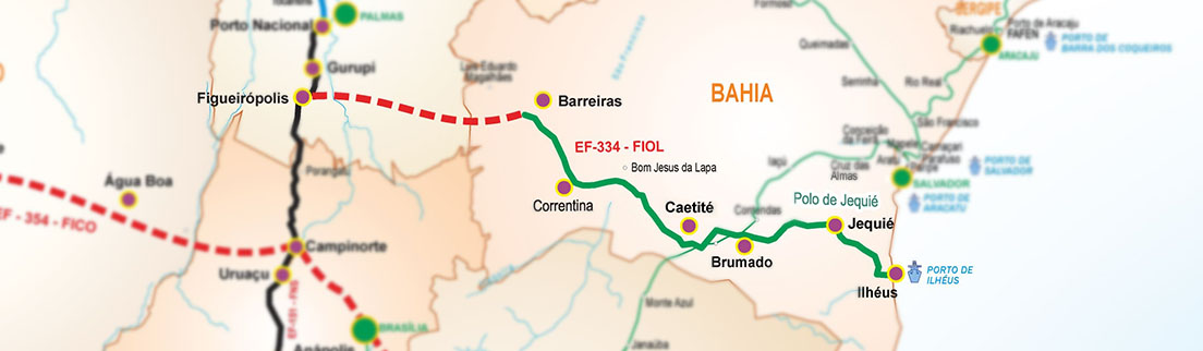 Mapas da Ferrovia Integração Oeste Leste