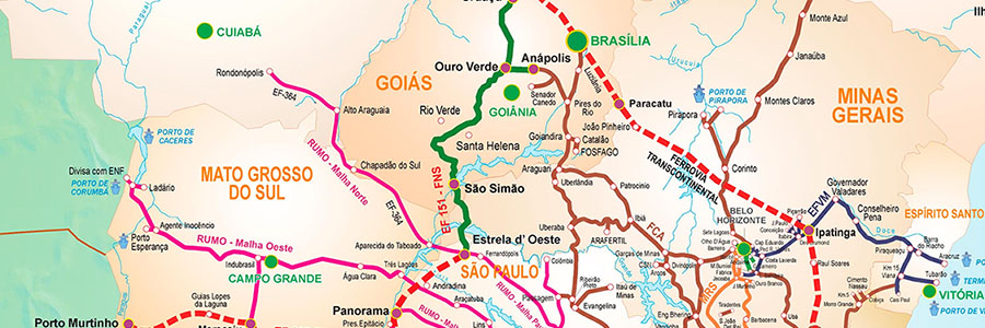 Mapas do trecho Ouro Verde/GO–Estrela d’Oeste/SP