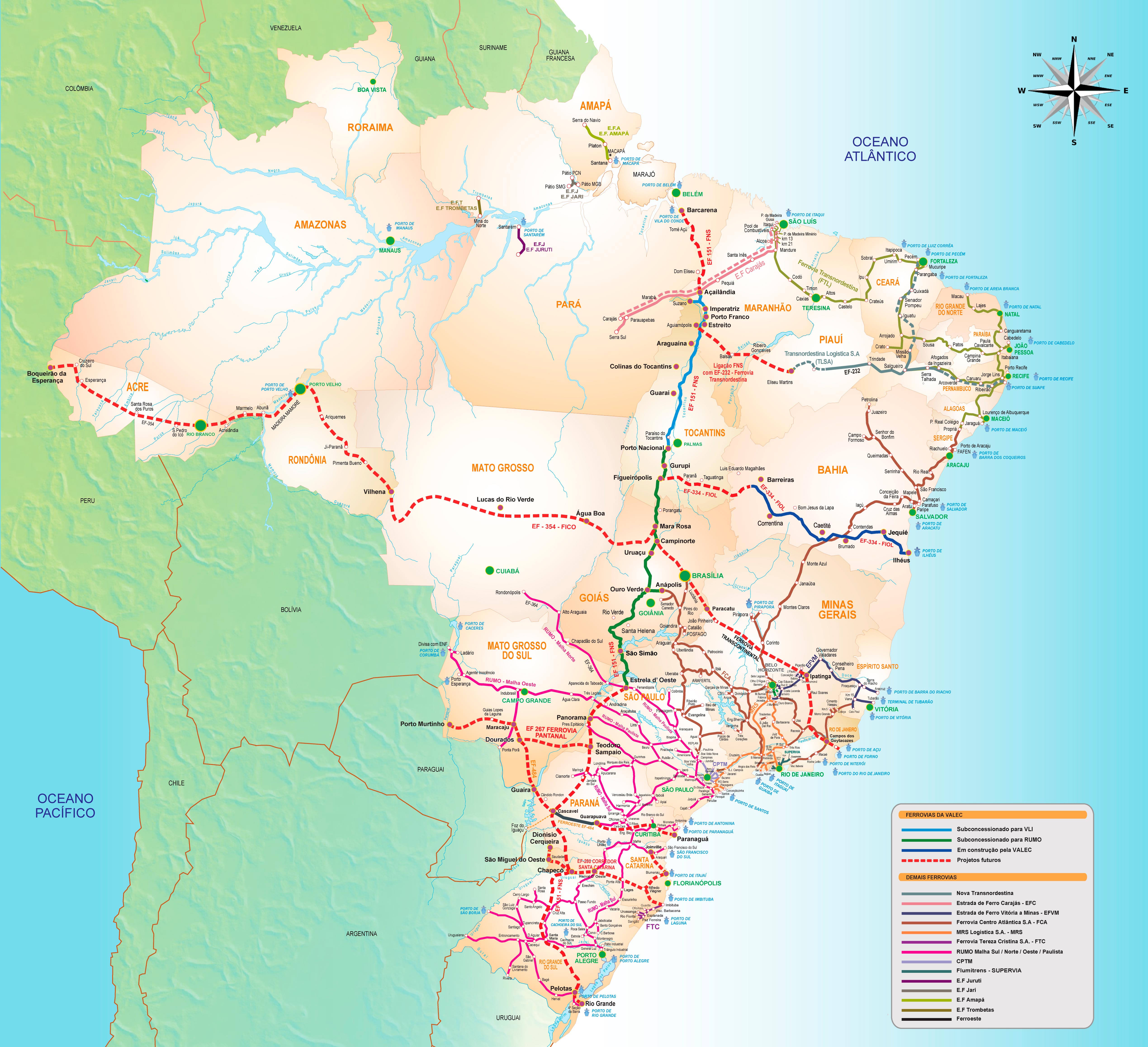 Mapas da Rede Ferroviária Nacional