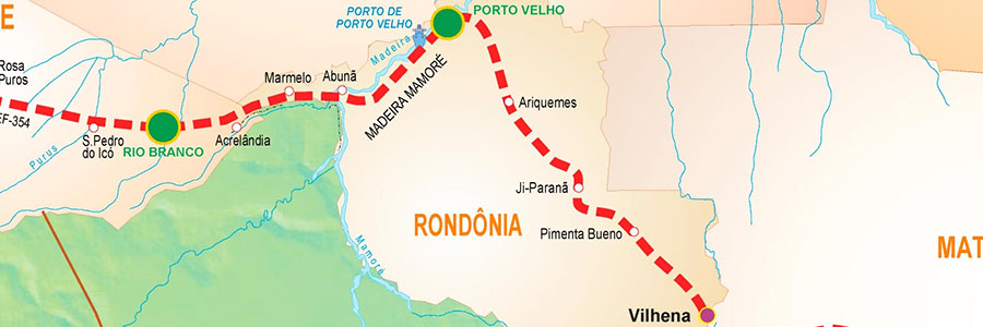Mapas da Ferrovia Vilhena/RO - Porto Velho