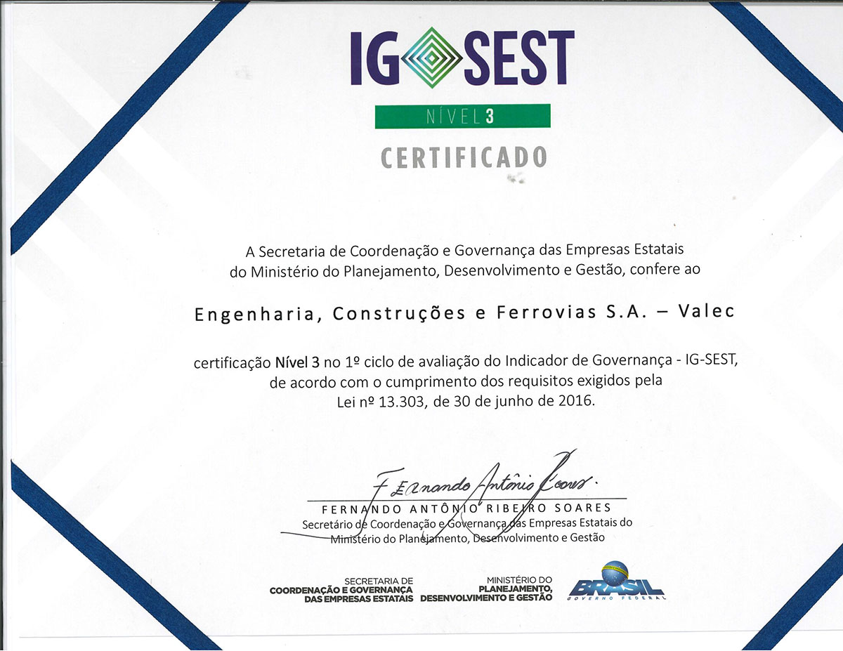 Certificado IG SEST