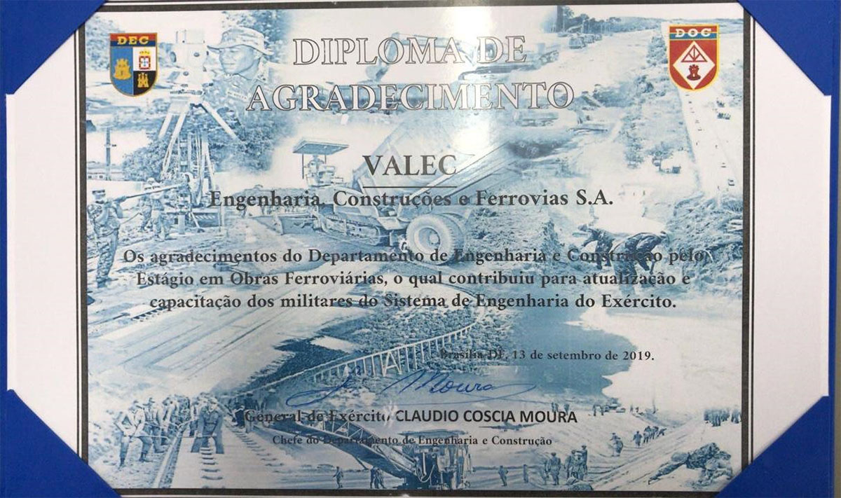VALEC encerra estágio de capacitação para militares do Exército